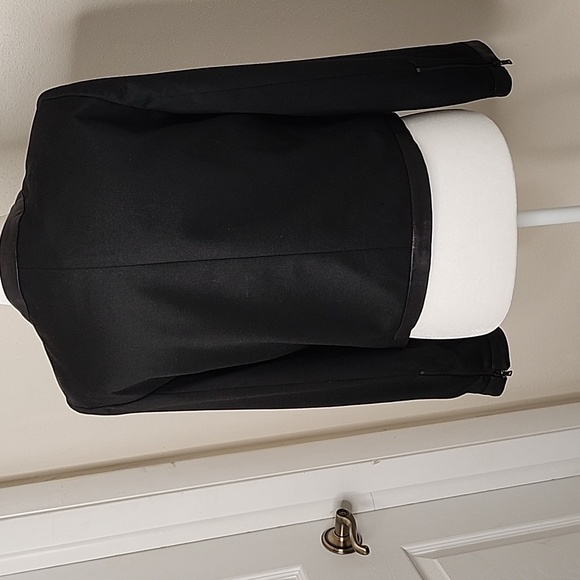 Black Blazer with Faux Leather Detail - Picture 3 of 5